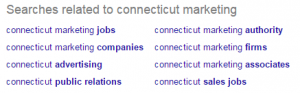 Connecticut marketing Google suggested searches